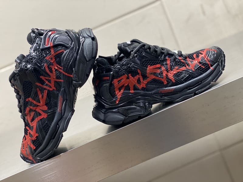 Balenciaga Runner Graffiti Sneaker in Black