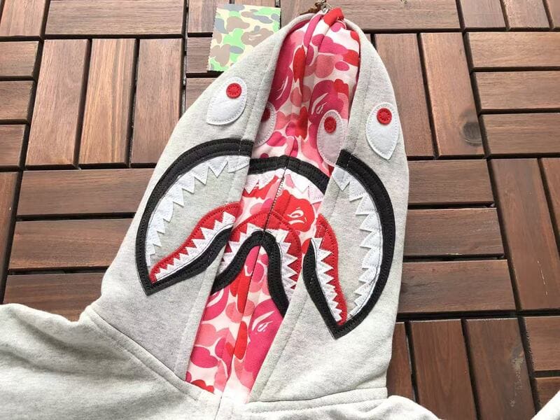 Moletom Bape Shark ABC Pink Grey
